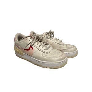 Nike Air Force 1 Shadow Sail Red Leather Low Top Sneakers